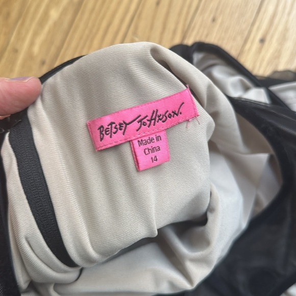 BETSEY JOHNSON Elegant Black Polka Dot Dress size 14 - Picture 6 of 7